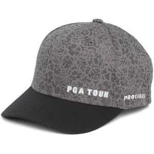 PGA Tour Pro Series Charcoal and Black Floral Cap
